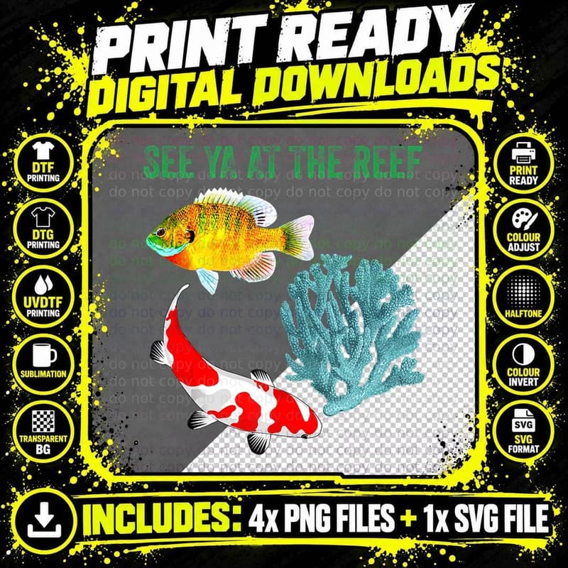See Ya at the Reef Scuba Snorkel Vacation Souvenir Gift Png SVG Digital Bundle