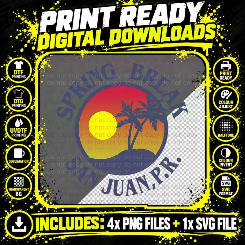 Spring Break San Juan Puerto Rico T-Shirt Png SVG Digital Bundle