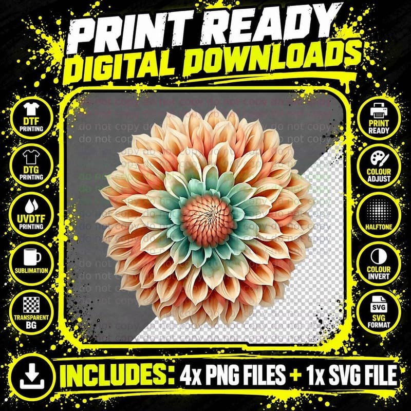 Summer Flower Graphic Cute Inspired Nature T-Shirt Png SVG Digital Bundle
