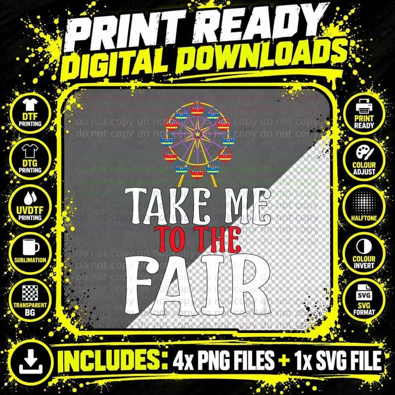 Take Me to the Fair, Fun Family Vacation Png SVG Digital Bundle