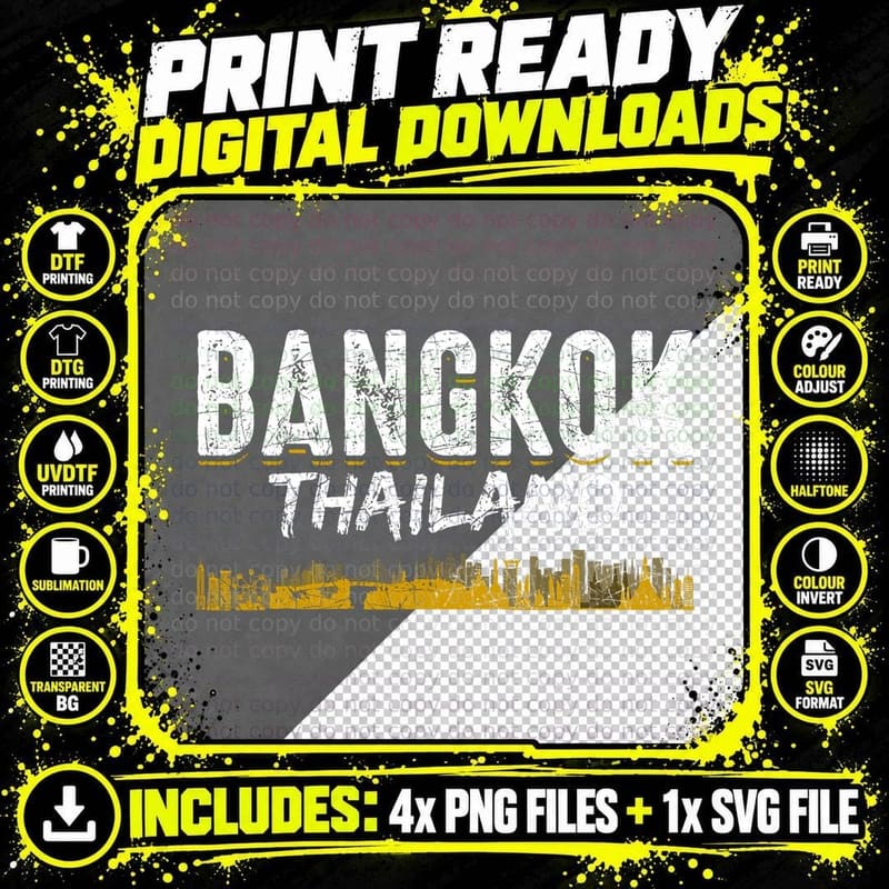 Thai Vacation Bangkok Travel Thailand T-Shirt Png SVG Digital Bundle
