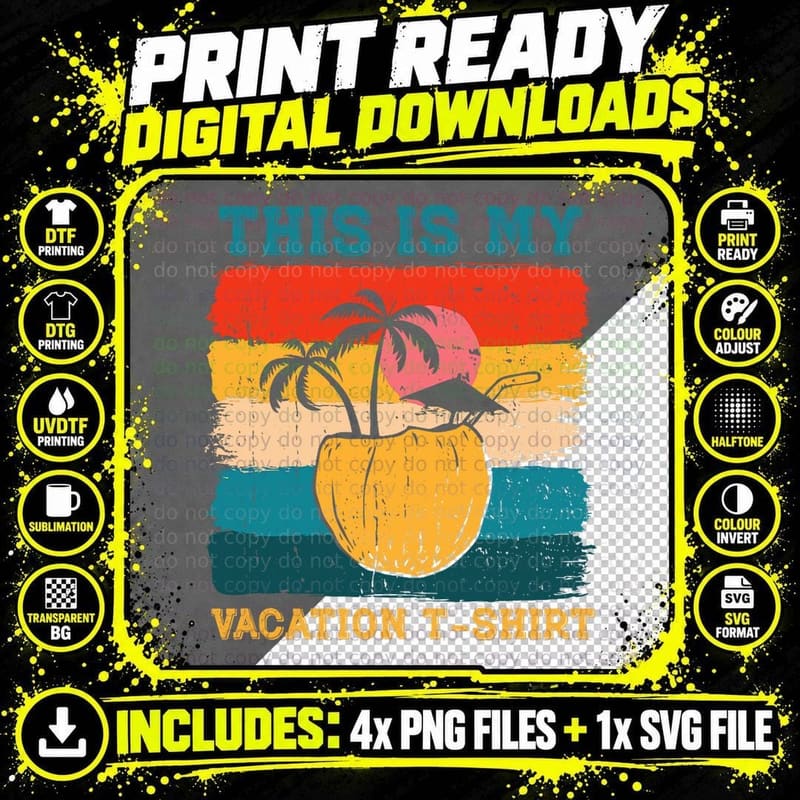 This Is My Vacation - Family Trip Summer Travel T-Shirt Png SVG Digital Bundle