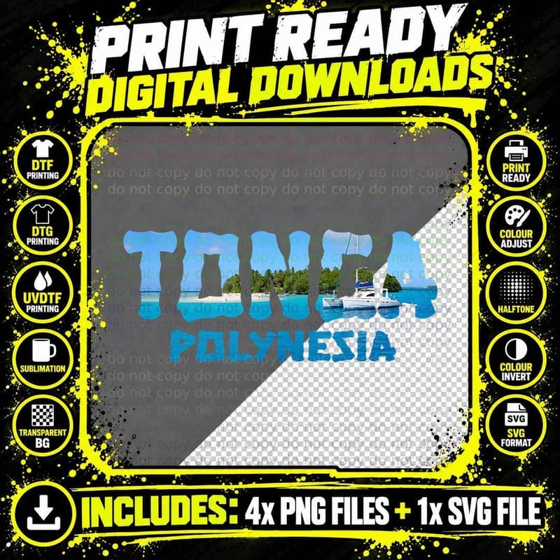 Tonga South Pacific Island Sailing Tropical Beach Png SVG Digital Bundle