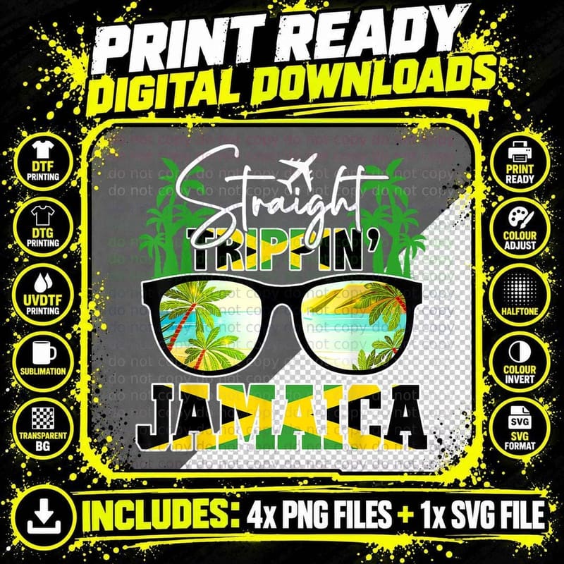 Trippin' Jamaica Family Vacation T-Shirt Png SVG Digital Bundle