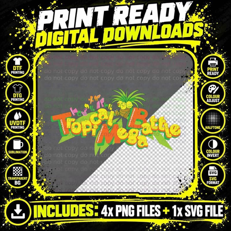 Tropical Mega Battle T-Shirt Png SVG Digital Bundle