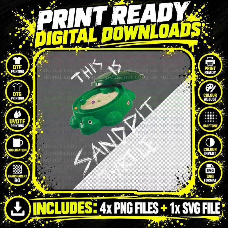 Turtle Sandbox Playset, Kids Outdoor Toy Png SVG Digital Bundle