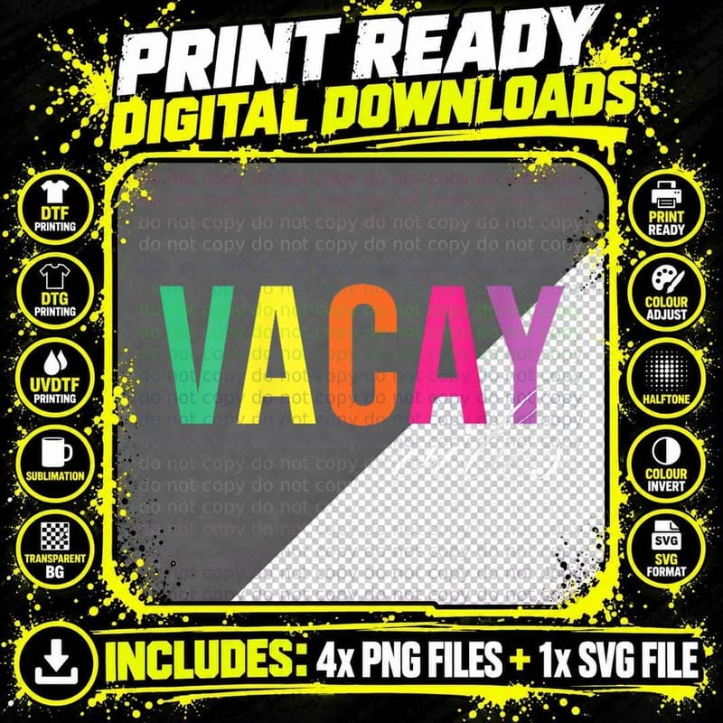 Vacay Vibes Summer Cruise Family Beach Mode Png SVG Digital Bundle