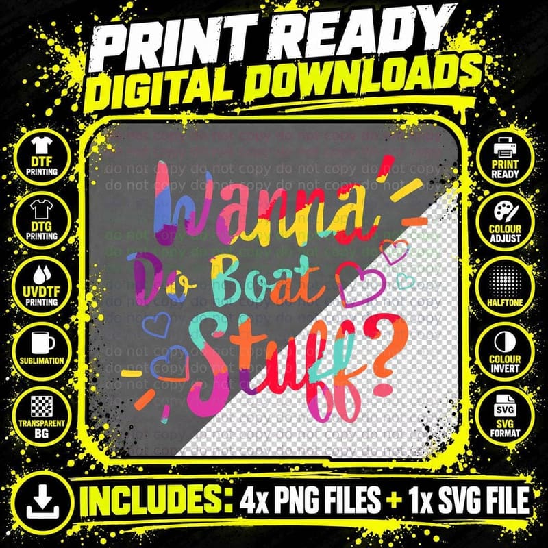 Wanna Do Boat Stuff Trip Family Cruise Lake Vacation Png SVG Digital Bundle