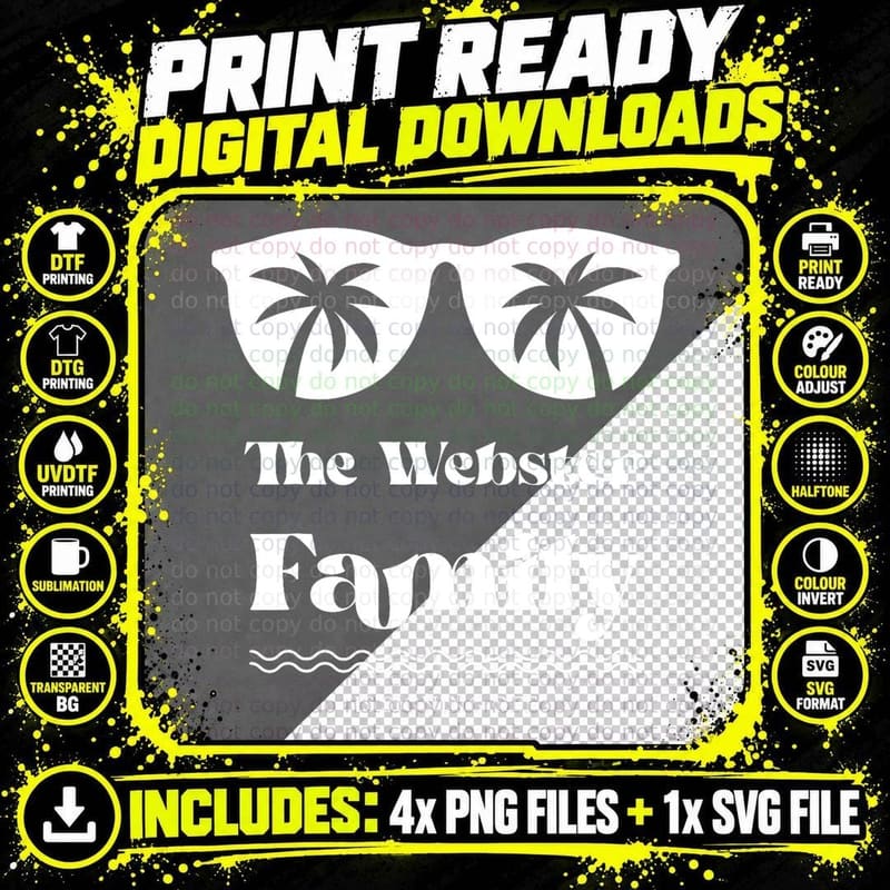 Webster Family Vacation T-Shirt, Matching Group Png SVG Digital Bundle
