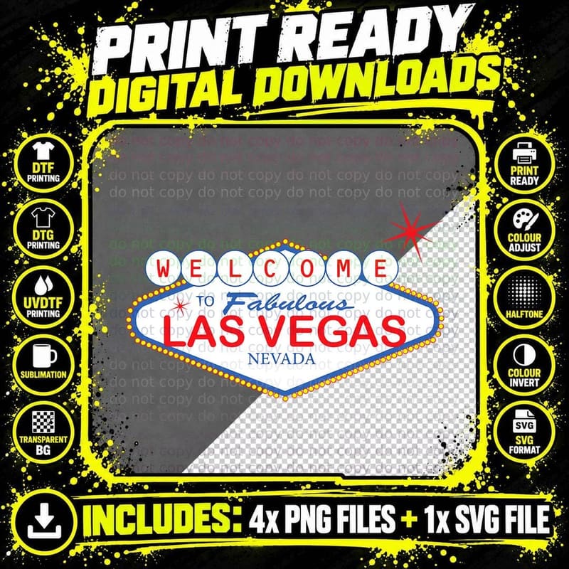 Welcome to Las Vegas Novelty Souvenir Sign Vacation T Png SVG Digital Bundle