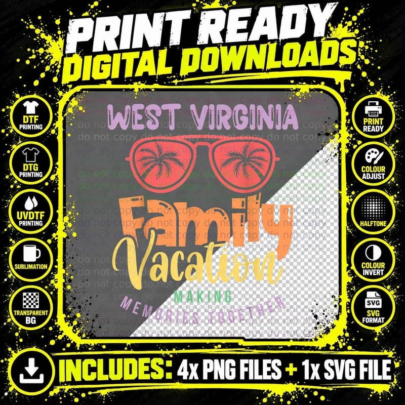 West Virginia Family Vacation Matching Outfit T-Shirt Png SVG Digital Bundle