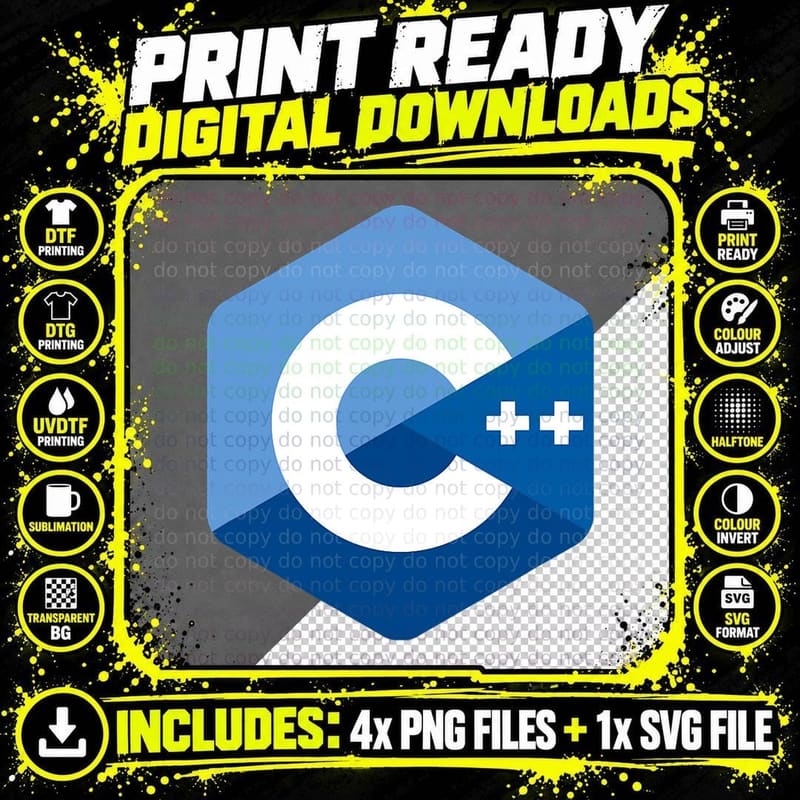 C++ Programmers Logo - C Plus Software Engineer Coder Png SVG Digital Bundle
