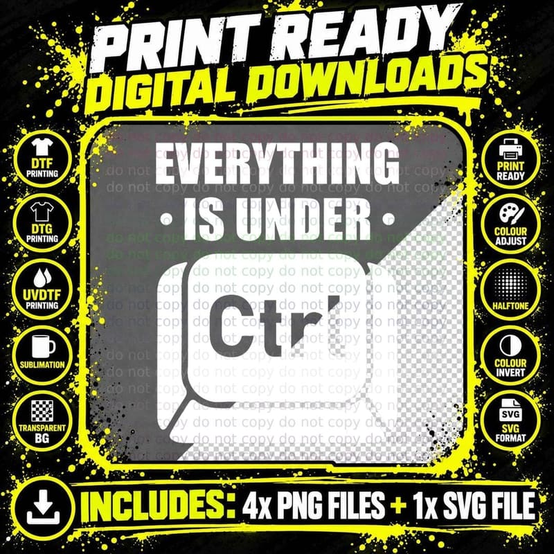 Ctrl Programming Developer IT Admin Code Programmer Png SVG Digital Bundle