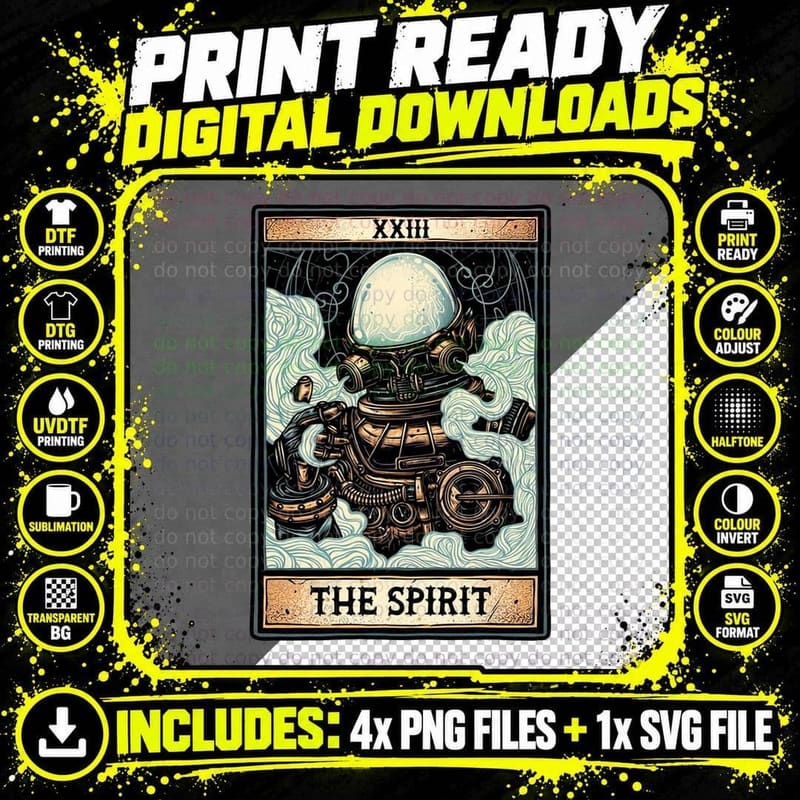 Cyberpunk Robot T-Shirt, Steampunk Style Tee Png SVG Digital Bundle