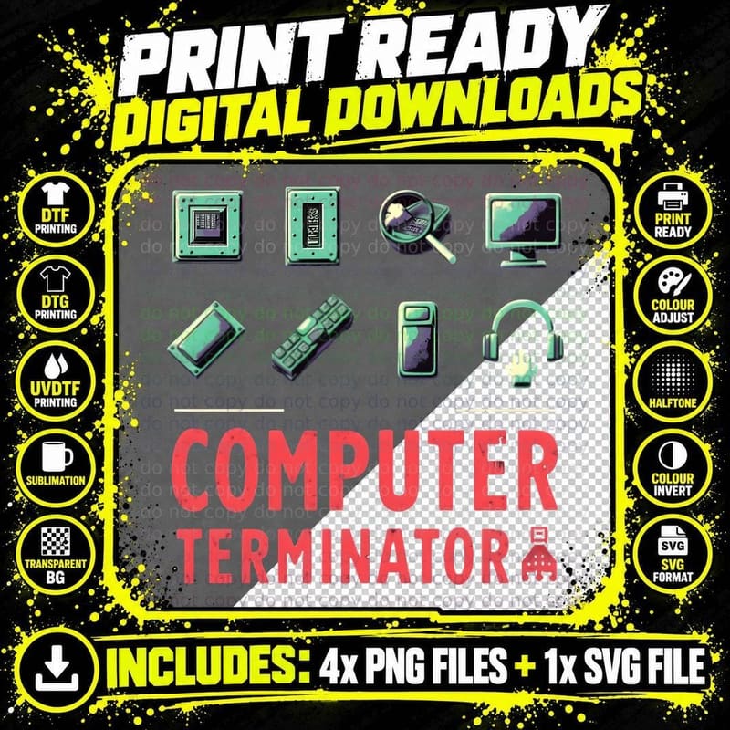 Cybersecurity Computer Icons T-Shirt Png SVG Digital Bundle