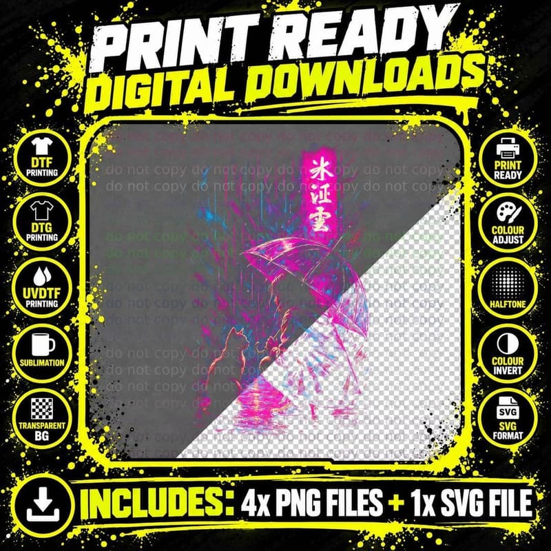 Cyborg Cyberpunk T-Shirt, Halftone Mechanical Head Png SVG Digital Bundle