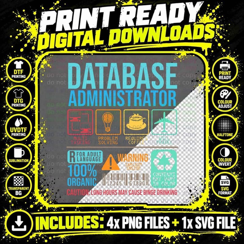 Database Admin Coding Computer Programming Web Developer Png SVG Digital Bundle