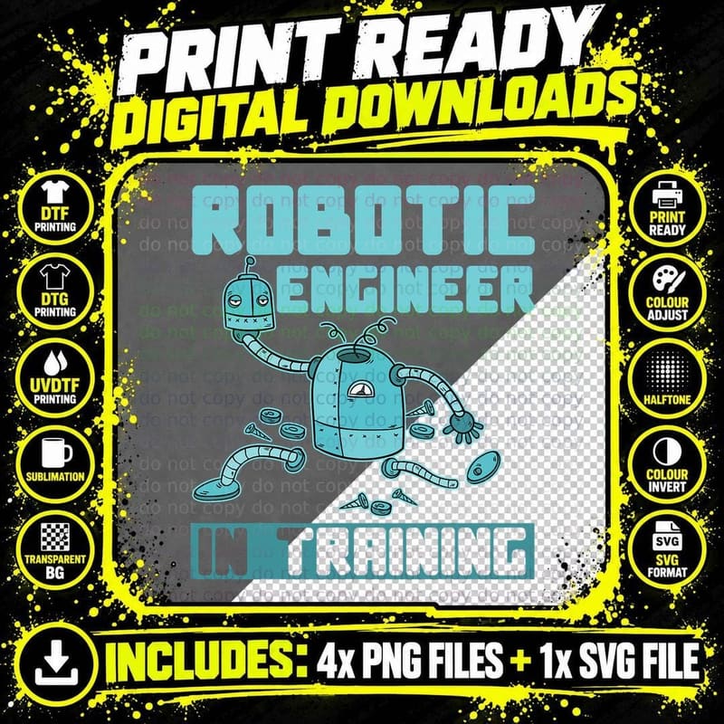 Future Robotics Engineer Boy Girl Robot T-Shirt Png SVG Digital Bundle