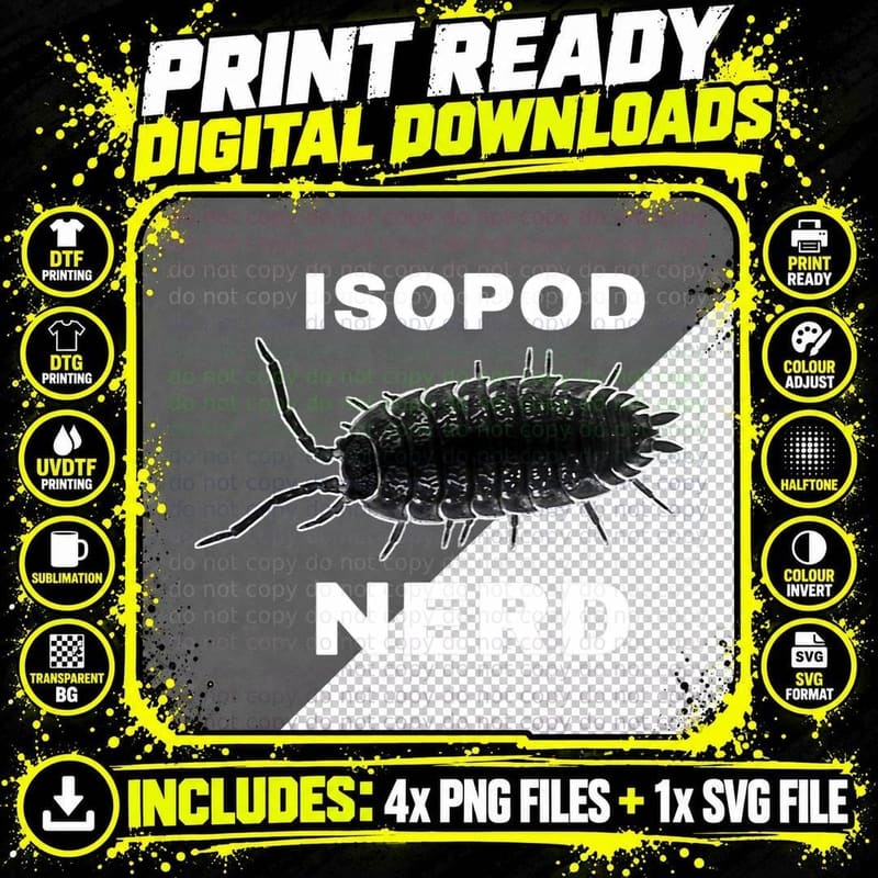 Isopod Nerd Roly Poly Pill Bug Lovers Insect Collector Png SVG Digital Bundle