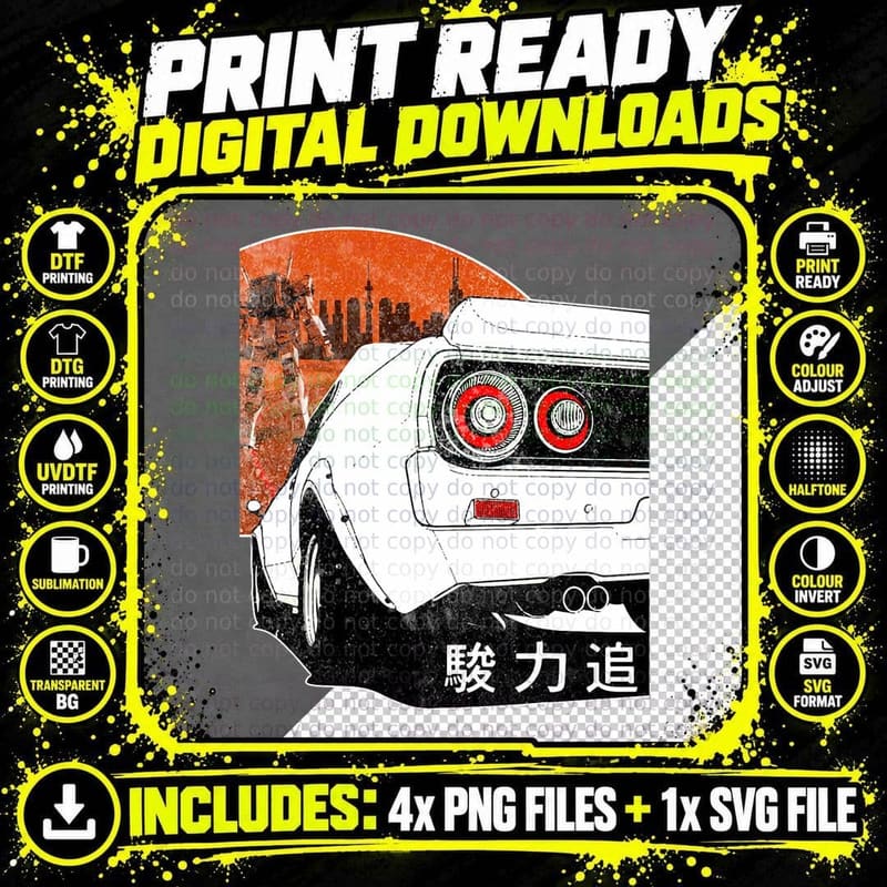 JDM Motors Japanese Giant Robot Street Racing Tshirt Png SVG Digital Bundle