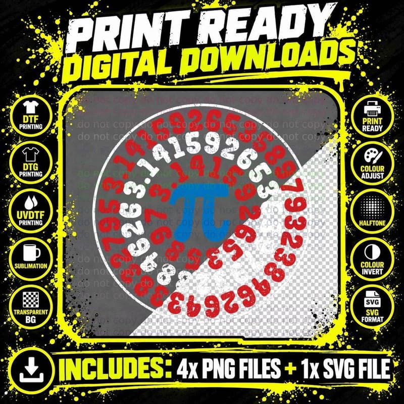 Mathematician Captain Pi Superhero Math Nerd Geek Pi Day Png SVG Digital Bundle