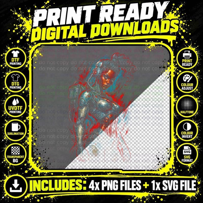 Neon Street Cyberpunk T-Shirt, Halftone Neon Fire Escape Png SVG Digital Bundle