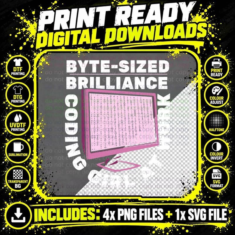Programmer Programming Developer Software Coder Coding Png SVG Digital Bundle