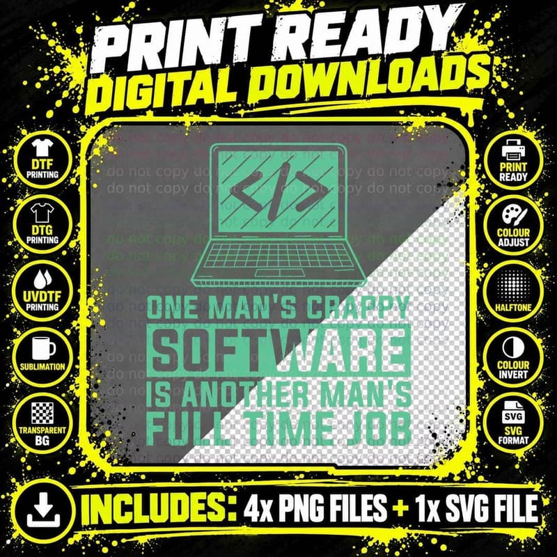 Programming - Coder Developer Software Engineer Png SVG Digital Bundle