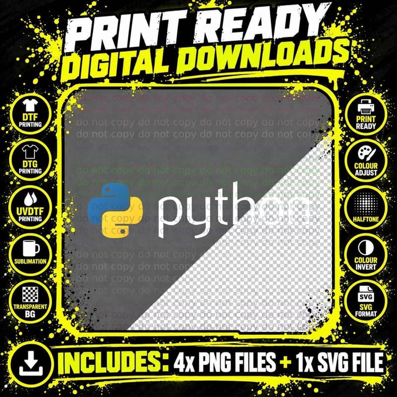 Python Programmer T-Shirt Computer Developers T-Shirt Png SVG Digital Bundle