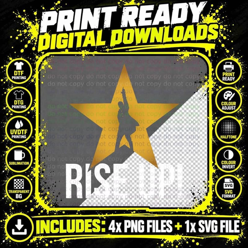 Rise up Musical Theatre Nerd Musical Broadway Theater Png SVG Digital Bundle