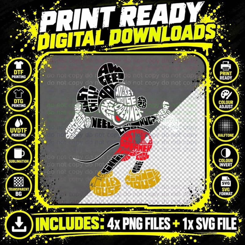 Robot White Red Yellow Mechanical T-Shirt Png SVG Digital Bundle
