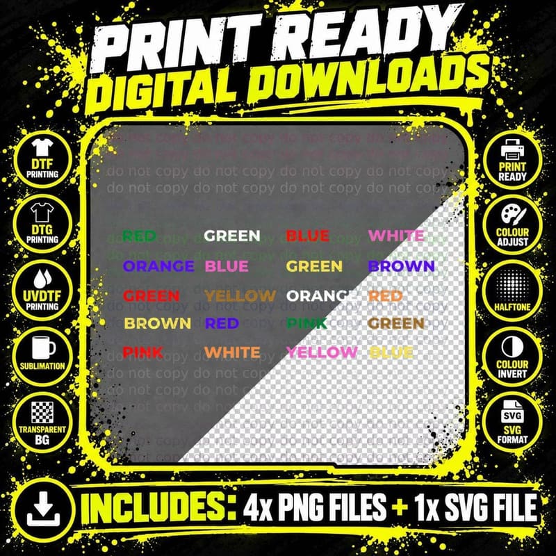 Stroop Test - Psychology, Neuroscience Geek, Nerd Png SVG Digital Bundle