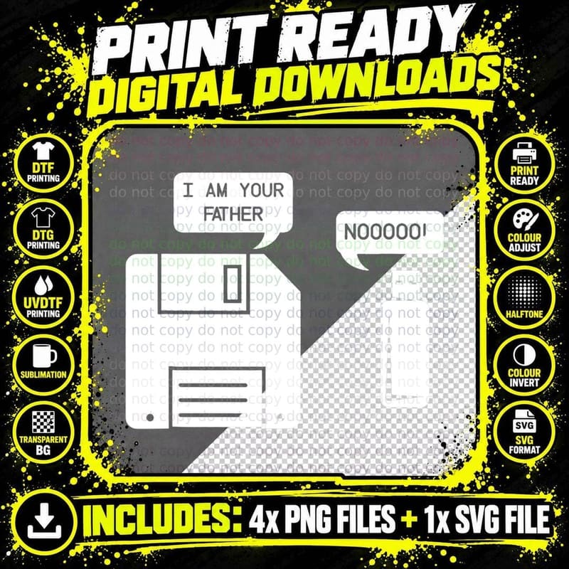 USB Floppy Disk I Am Your Father T-Shirt Png SVG Digital Bundle