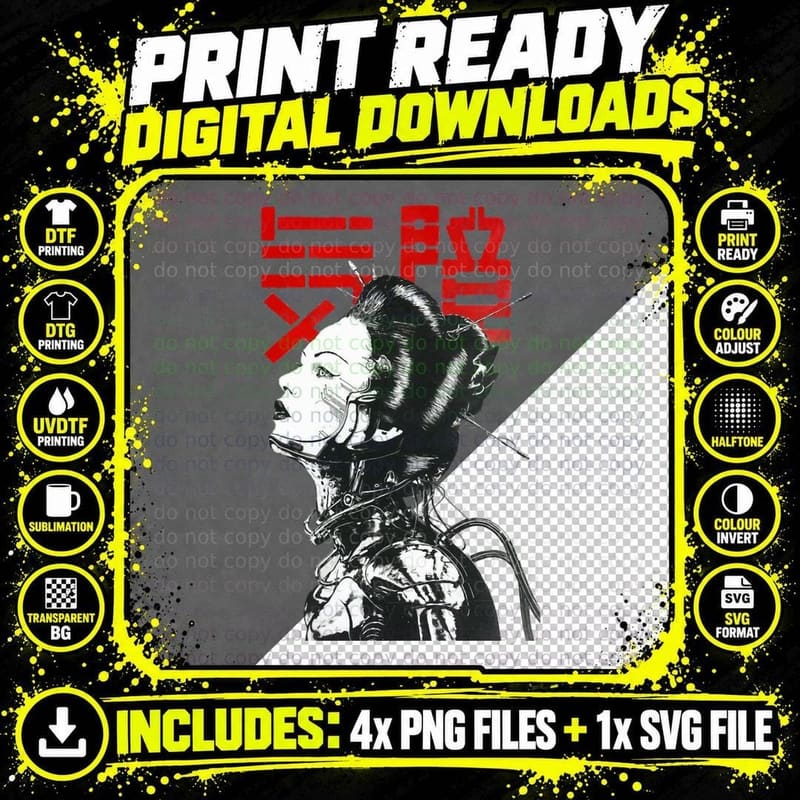 Vaporwave Japanese Cyberpunk T-Shirt Png SVG Digital Bundle