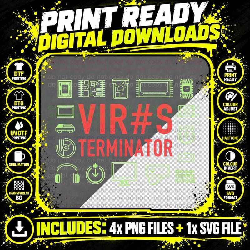 Virus Repair Computer Icons T-Shirt Png SVG Digital Bundle