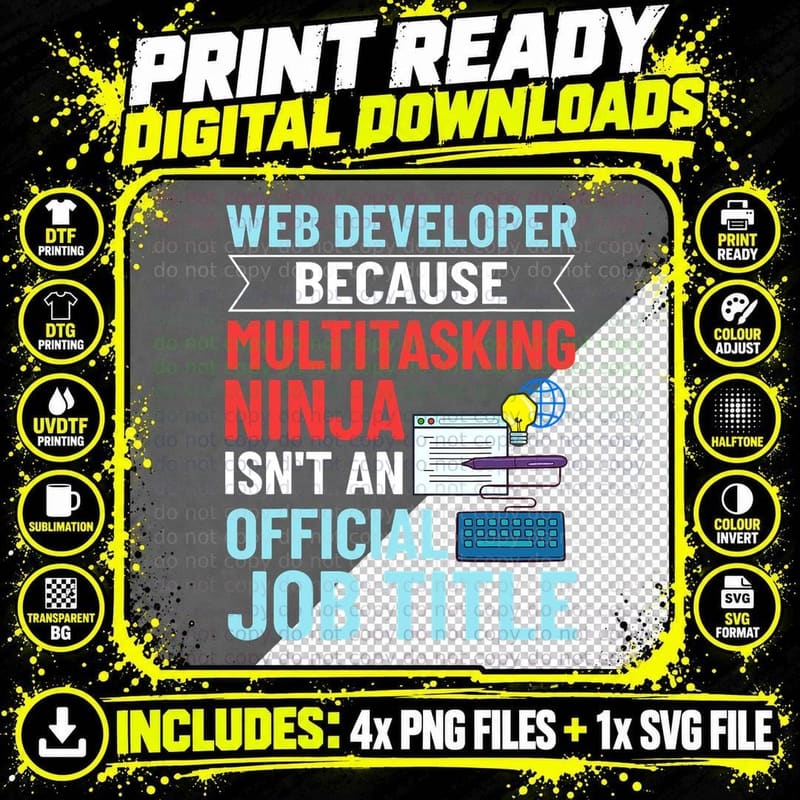 Web Development Engineer Developer Manager Beginner Png SVG Digital Bundle