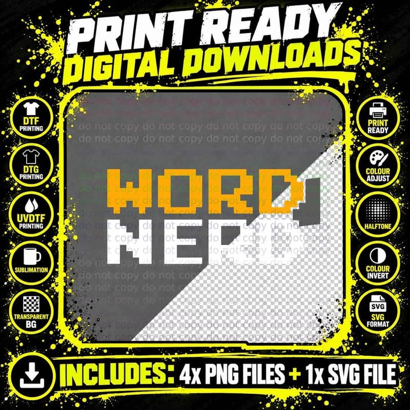 Word Nerd Wordsmith Spelling Bee English Language Day Png SVG Digital Bundle