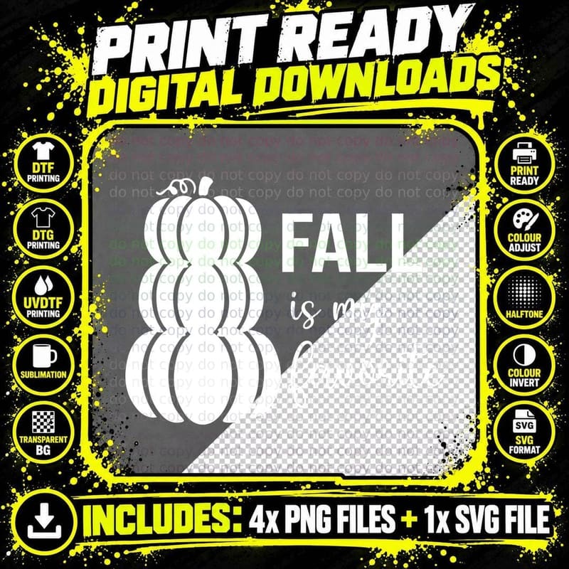 Fall Is My Favorite Fall T-Shirt, Stacked Pumpkins Png SVG Digital Bundle