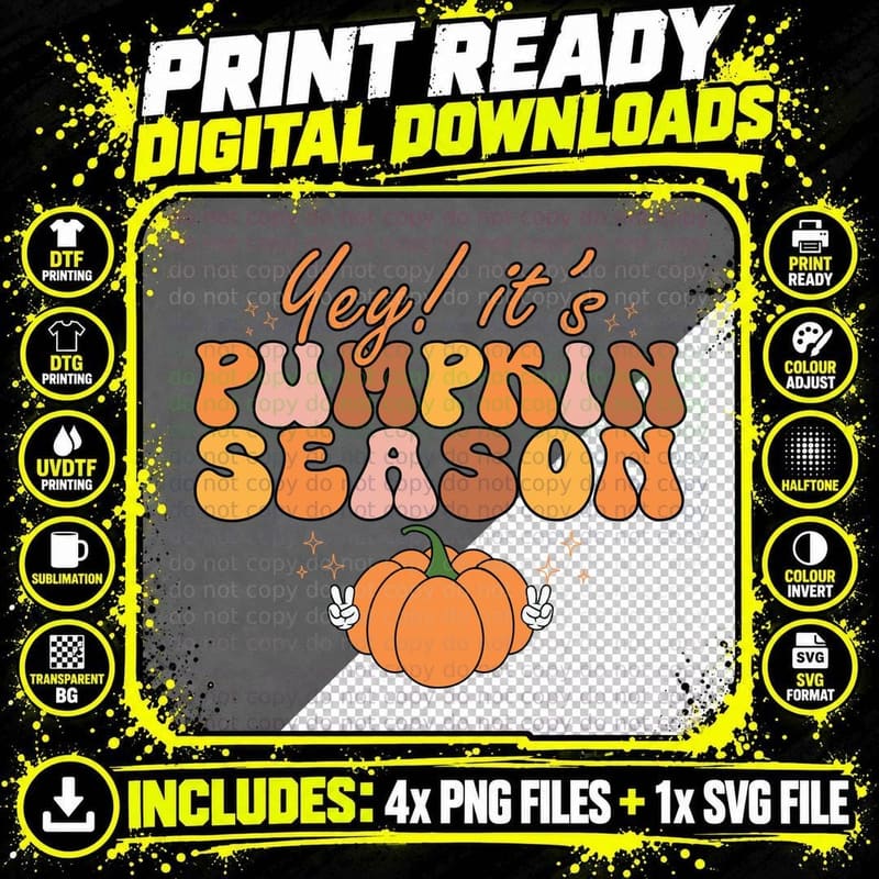 Gobble Fall T-Shirt, Gobble Polka Dot Turkey Autumn Tee Png SVG Digital Bundle