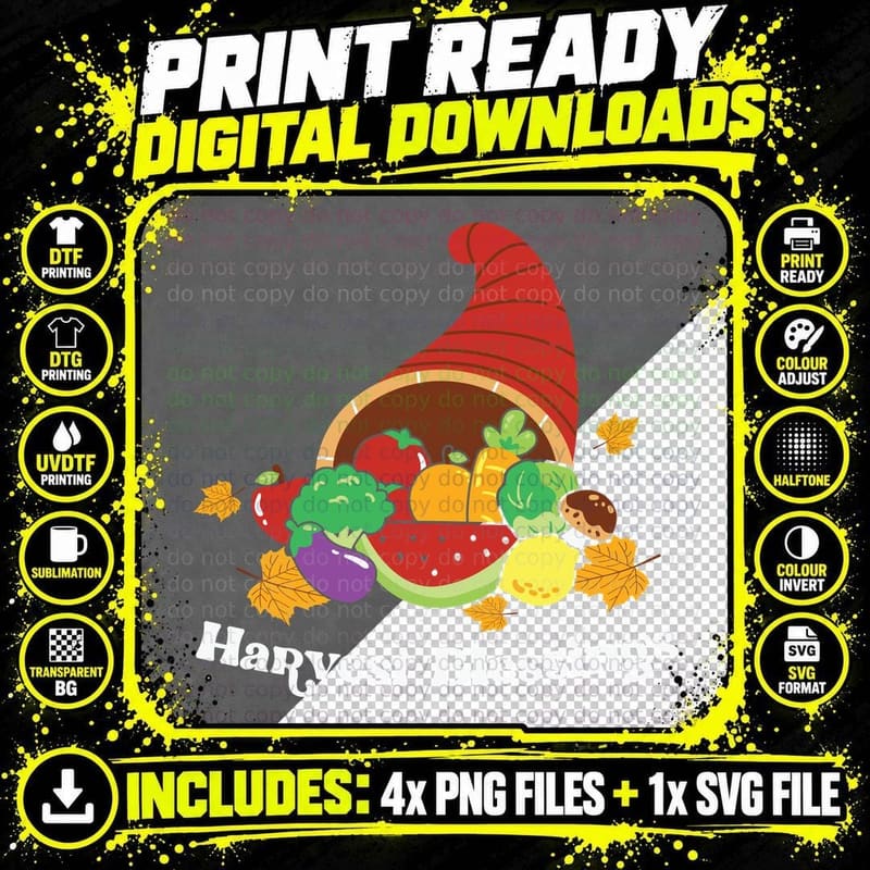 Harvest Blessings Fall T-Shirt, Garden Gnome Harvest Png SVG Digital Bundle