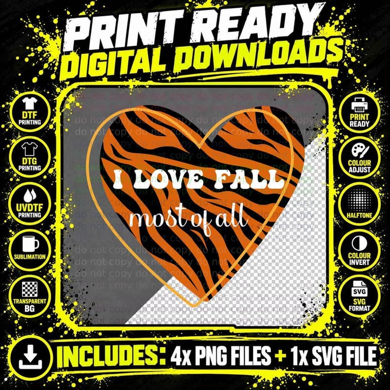 I Love Fall Mostoffall Fall T-Shirt Png SVG Digital Bundle