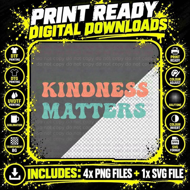 Kindness Matters Fall T-Shirt, Kindness Matters Png SVG Digital Bundle