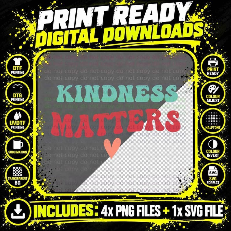 Kindness Matters Fall T-Shirt, Kindness Matters with Png SVG Digital Bundle