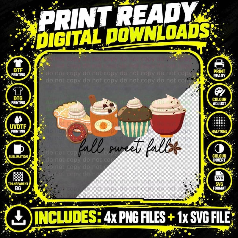 Pastries Pies Bakes Fall Treats Fall T-Shirt Png SVG Digital Bundle