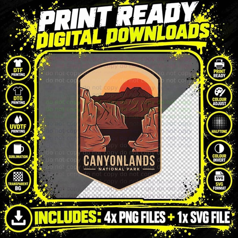 1964 Colorado Moab Utah Canyonlands National Park T-Shirt Png SVG Digital Bundle