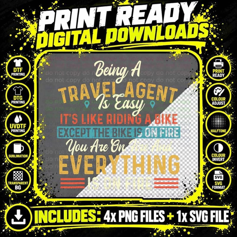 Being a Travel Agent Is Easy Like Riding Bike - Agency Png SVG Digital Bundle
