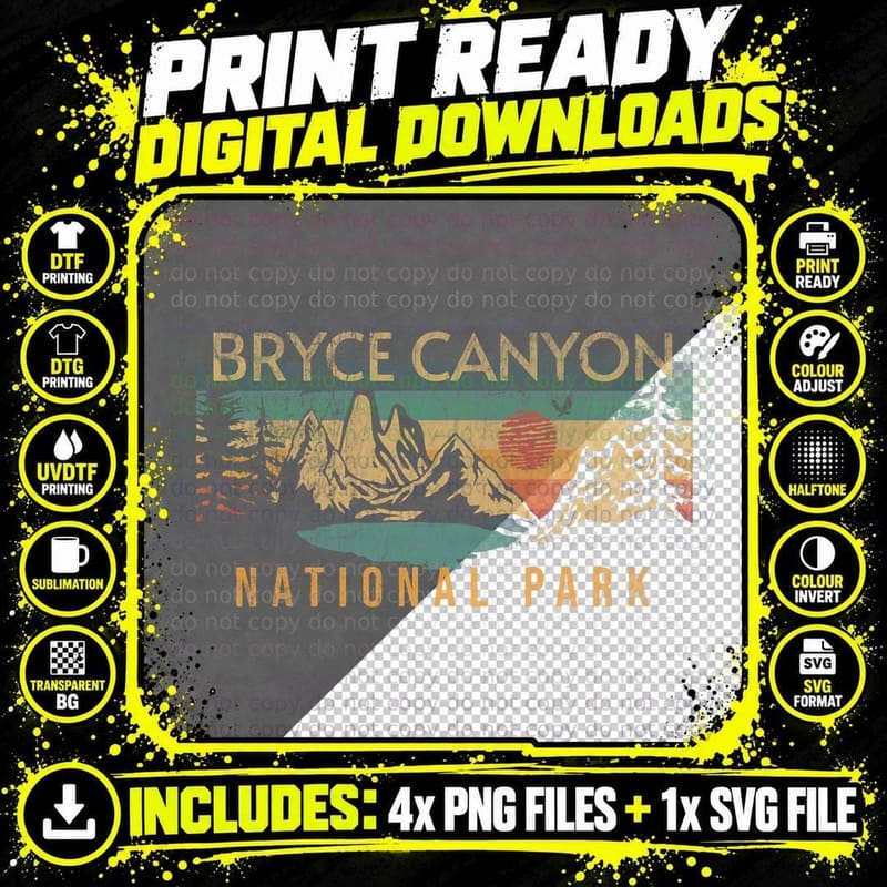 Bryce Canyon National Park T-Shirt Png SVG Digital Bundle