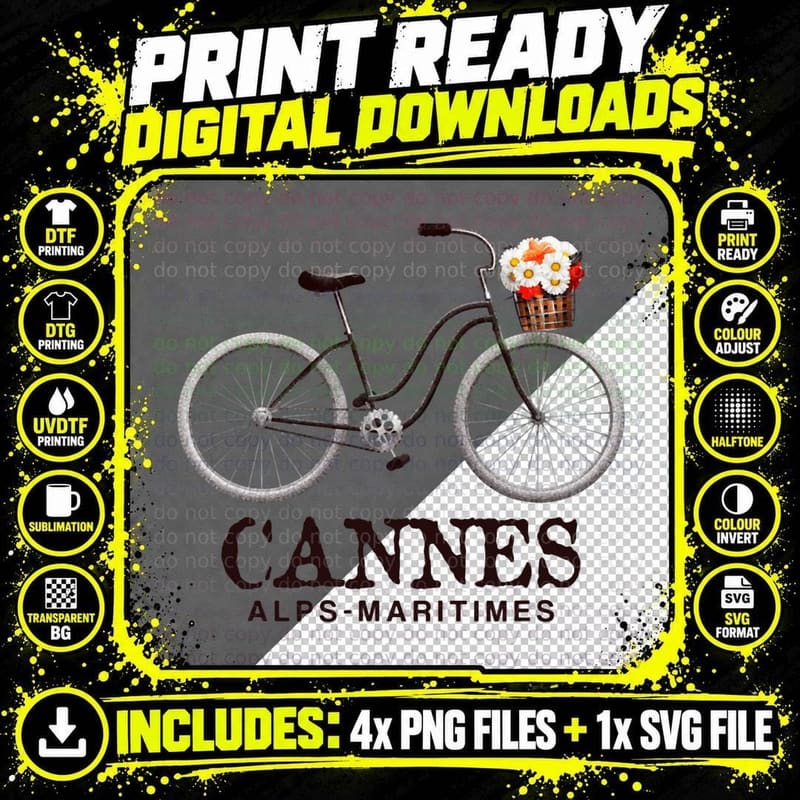 Cannes Alpes-Maritimes France Travel T-Shirt Png SVG Digital Bundle