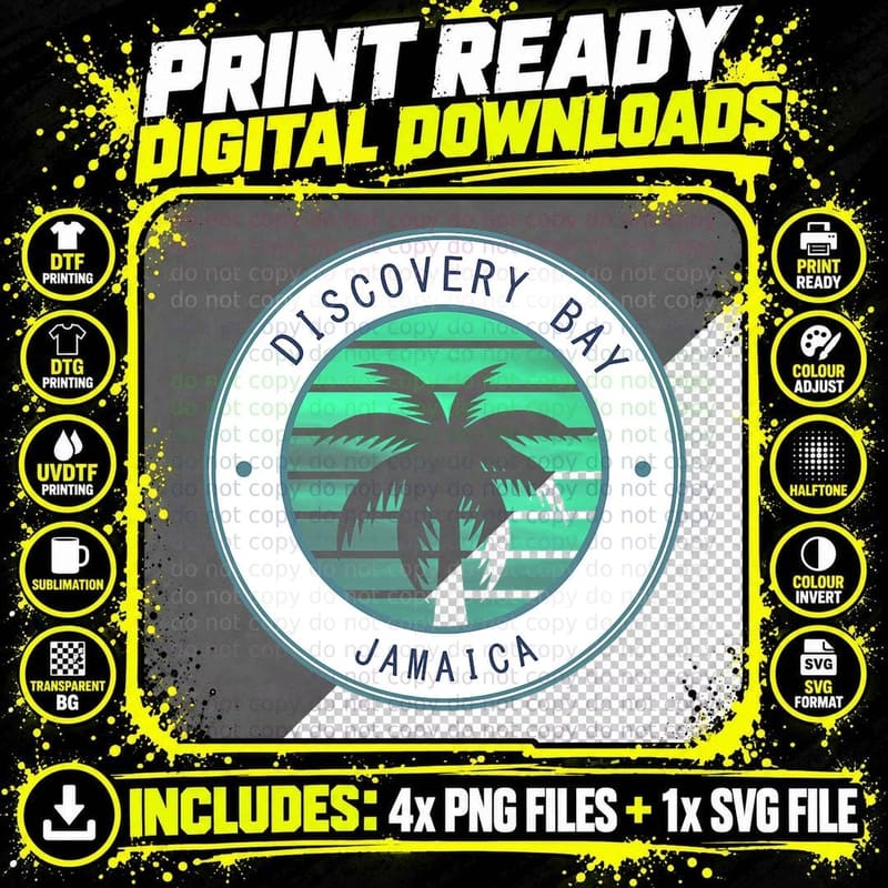 Discovery Bay Jamaica Travel Holidays T-Shirt Png SVG Digital Bundle
