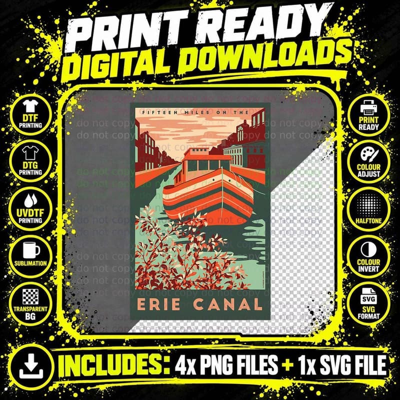 Erie Canal Premium Travel T-Shirt Png SVG Digital Bundle